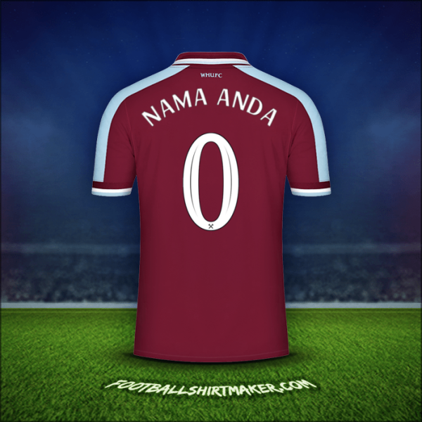 Jersey West Ham United FC Cup 2021/2022 -  nama anda - 0