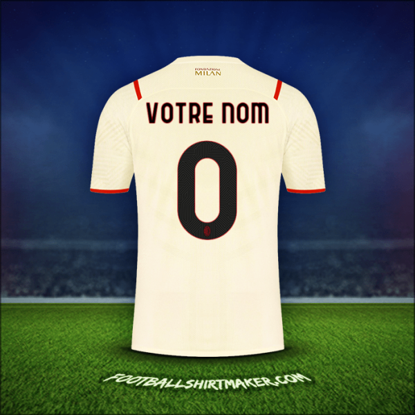 Maillot AC Milan 2021/2022 Extérieur -  votre nom - 0