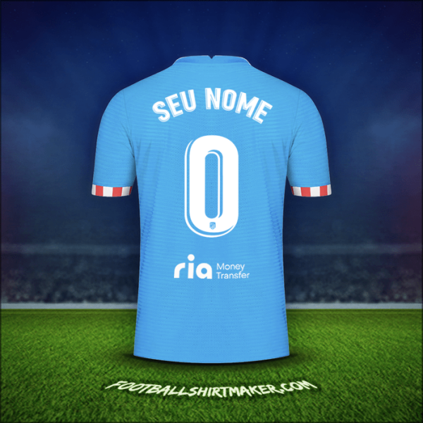 Camisa Atletico Madrid 2021/2022 Terceira -  seu nome - 0