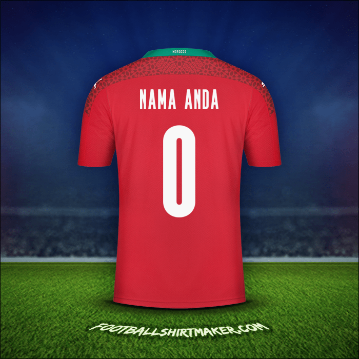 Jersey Maroko 2020/2021 -  nama anda - 0