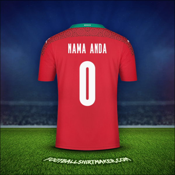Jersey Maroko 2020/2021 -  nama anda - 0