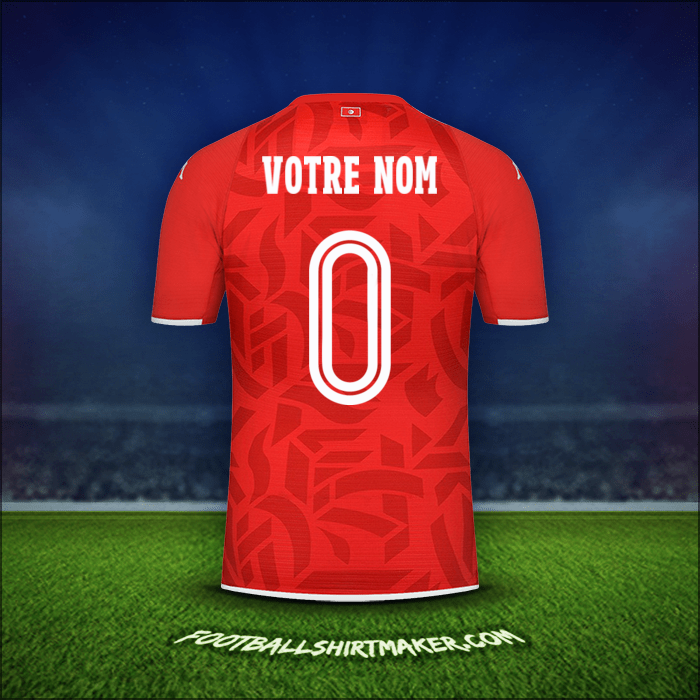 Maillot Tunisie 2022 -  votre nom - 0