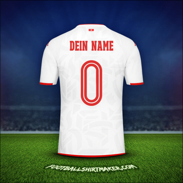Trikot Tunesien 2022 Auswärts -  dein name - 0
