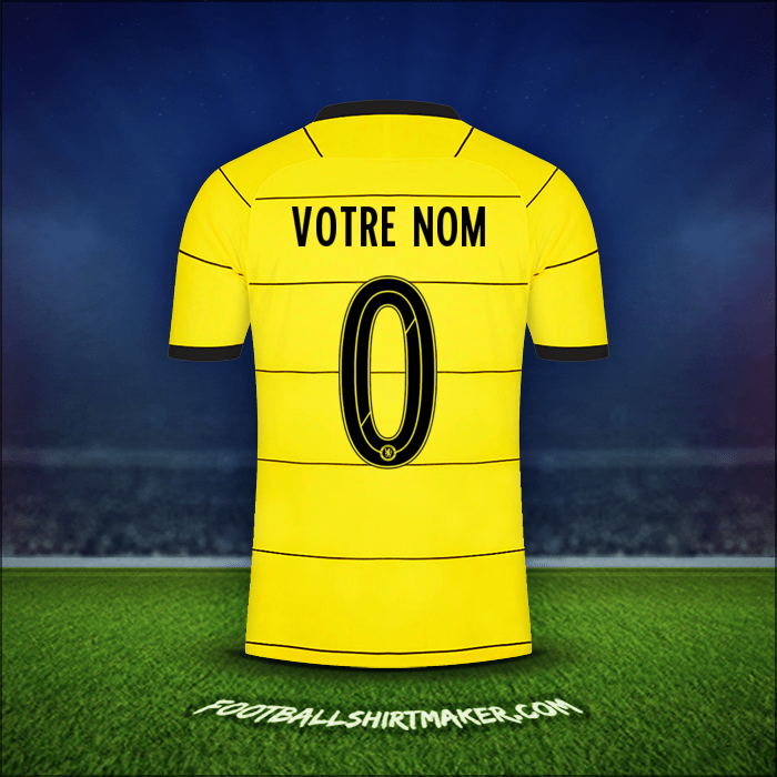 Maillot Chelsea Cup 2021/2022 Extérieur -  votre nom - 0