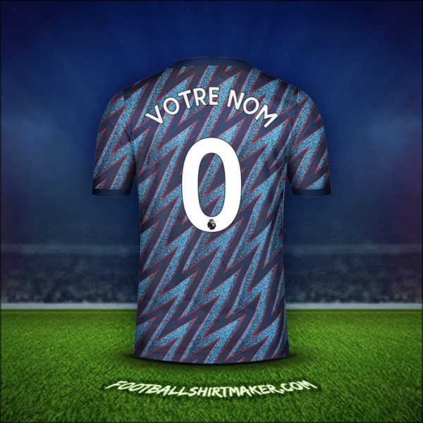 Maillot Arsenal 2021/2022 Troisième -  votre nom - 0