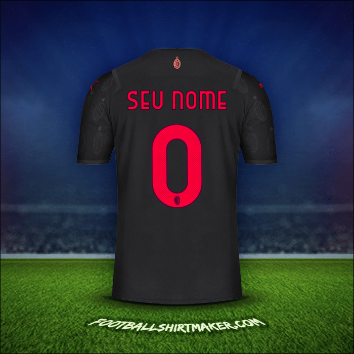 Camisa AC Milan 2021/2022 Terceira -  seu nome - 0