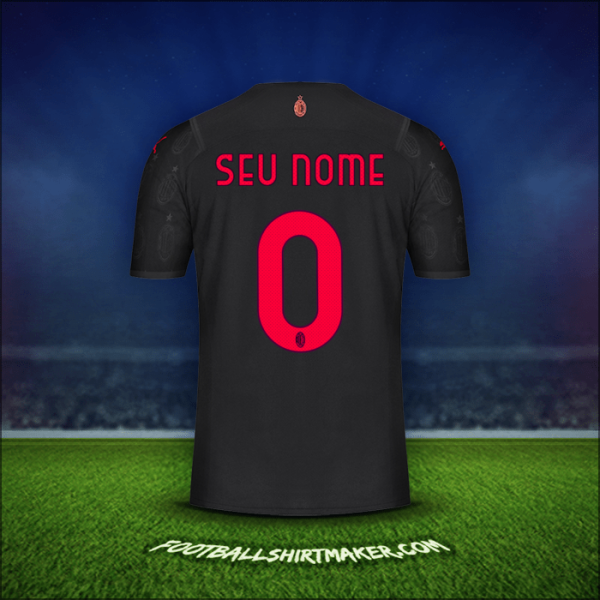 Camisa AC Milan 2021/2022 Terceira -  seu nome - 0
