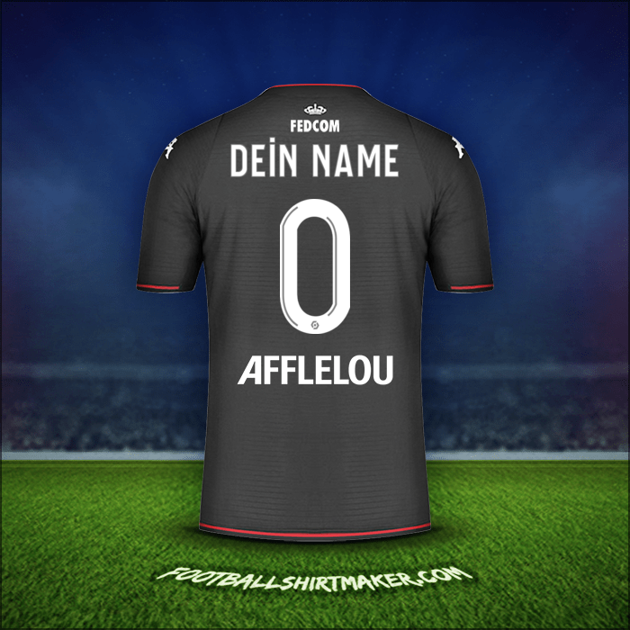 Trikot As Monaco 2021/2022 Auswärts -  dein name - 0