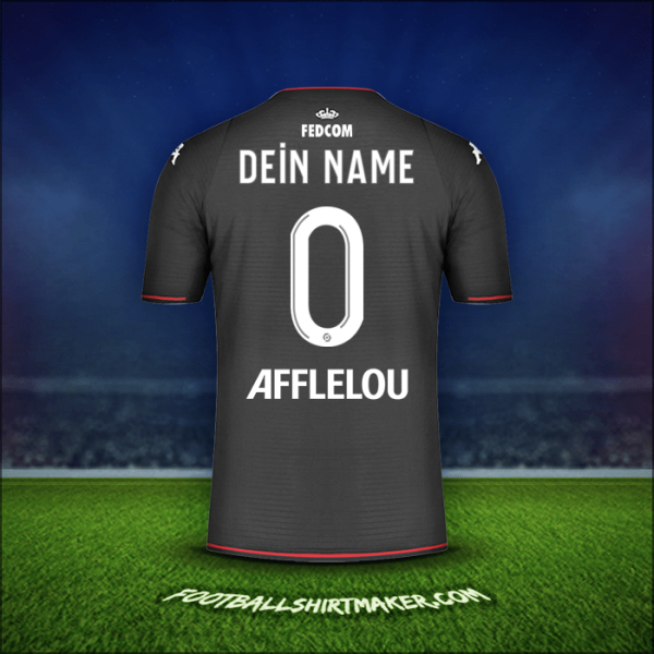 Trikot As Monaco 2021/2022 Auswärts -  dein name - 0