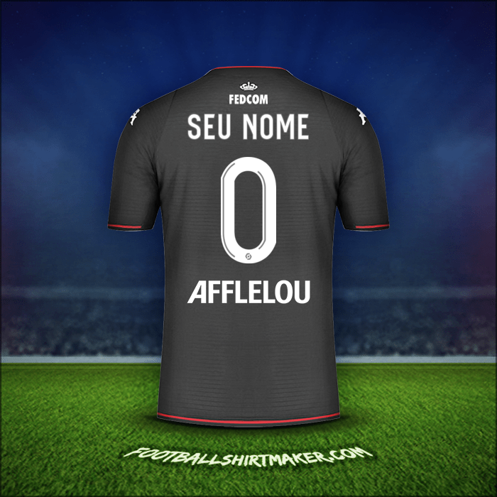 Camisa As Monaco 2021/2022 Alternativa -  seu nome - 0