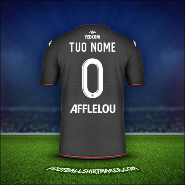 Maglia As Monaco 2021/2022 Seconda -  tuo nome - 0