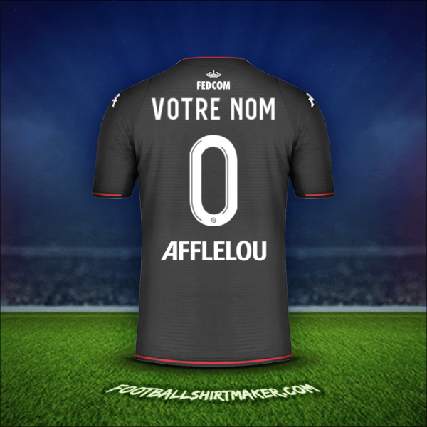 Maillot As Monaco 2021/2022 Extérieur -  votre nom - 0