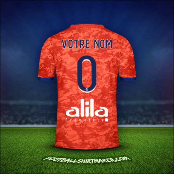 Maillot Olympique Lyon 2021/2022 Extérieur -  votre nom - 0