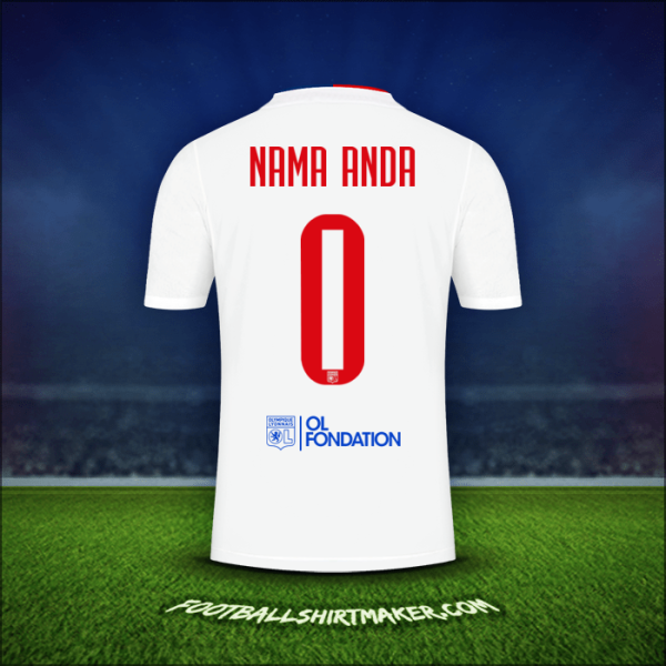 Jersey Olympique Lyon UEL 2021/2022 -  nama anda - 0