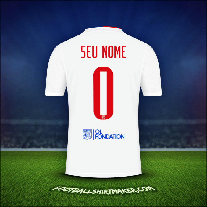 Camisa Olympique Lyon UEL 2021/2022 -  seu nome - 0