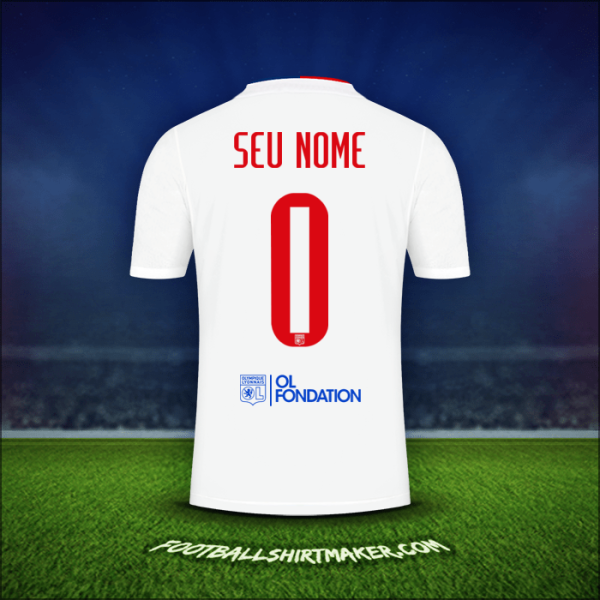 Camisa Olympique Lyon UEL 2021/2022 -  seu nome - 0