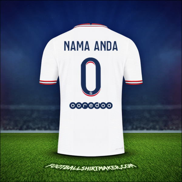 Jersey Paris Saint Germain IIII 2021/2022 -  nama anda - 0