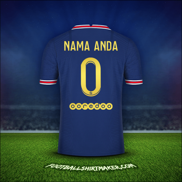 Jersey Paris Saint Germain Gold 2021/2022 -  nama anda - 0