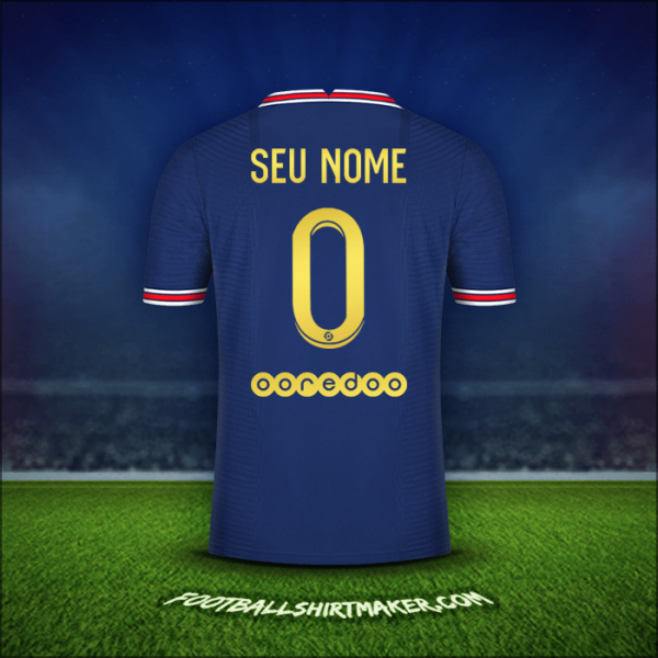 Camisa Paris Saint Germain Gold 2021/2022 -  seu nome - 0