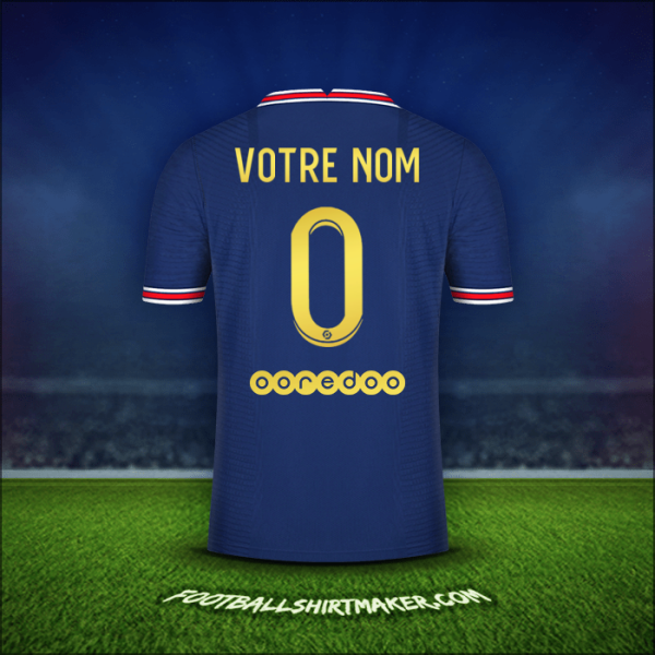 Maillot Paris Saint Germain Gold 2021/2022 -  votre nom - 0