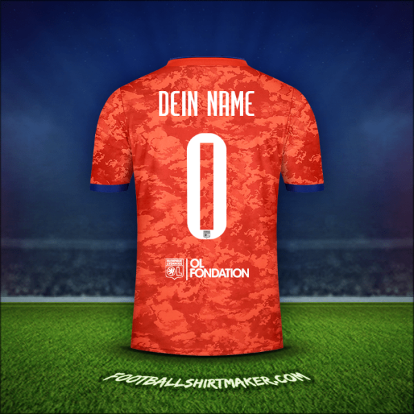 Trikot Olympique Lyon UEL 2021/2022 Auswärts -  dein name - 0