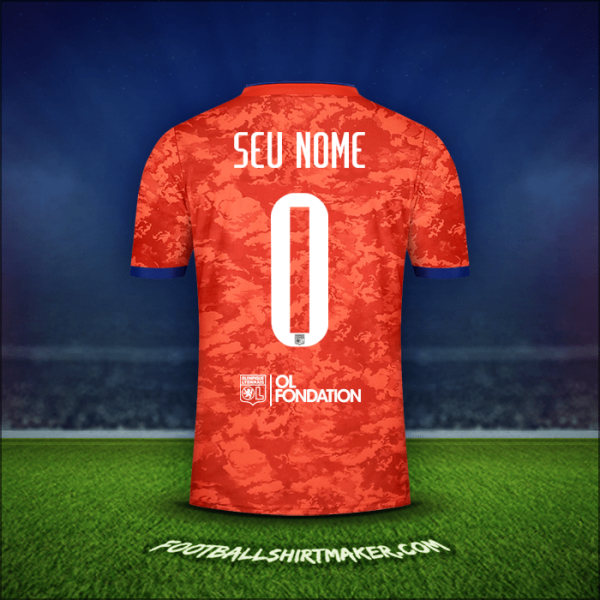 Camisa Olympique Lyon UEL 2021/2022 Alternativa -  seu nome - 0