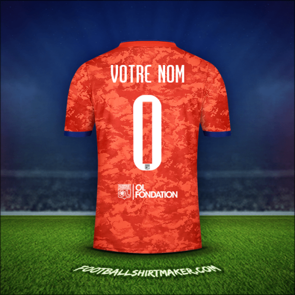 Maillot Olympique Lyon UEL 2021/2022 Extérieur -  votre nom - 0
