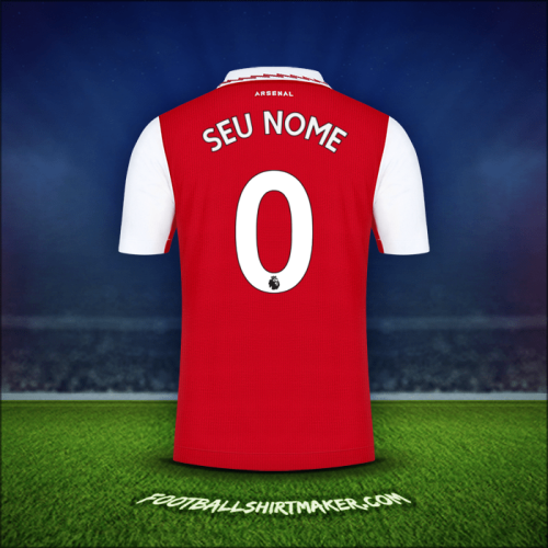 Camisa Arsenal 2022/2023 -  seu nome - 0