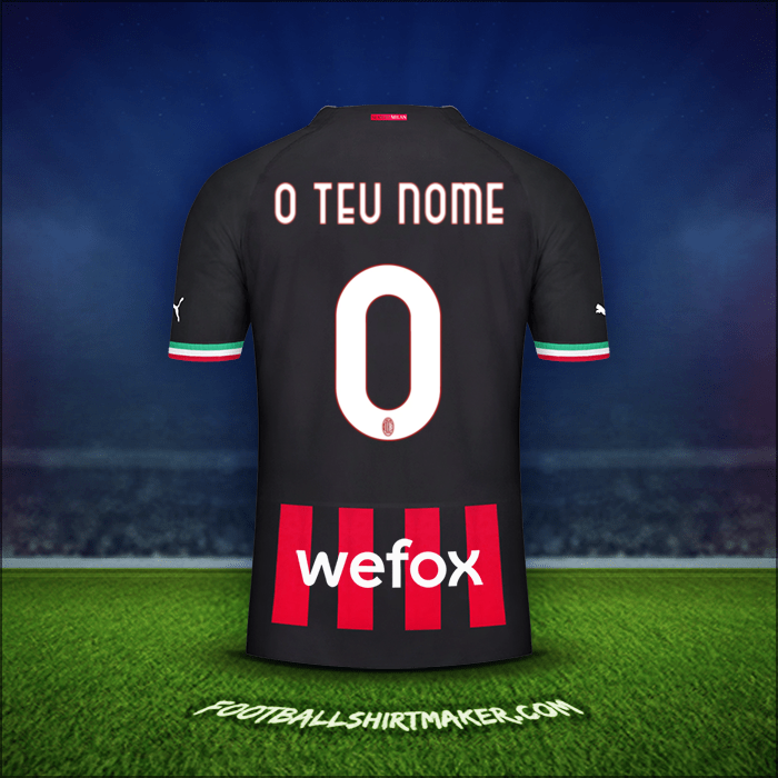 Camisola AC Milan 2022/2023 -  o teu nome - 0