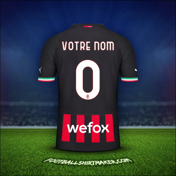 Maillot AC Milan 2022/2023 -  votre nom - 0