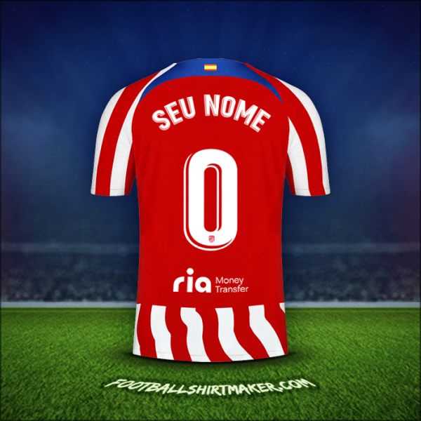 Camisa Atletico Madrid 2022/2023 -  seu nome - 0