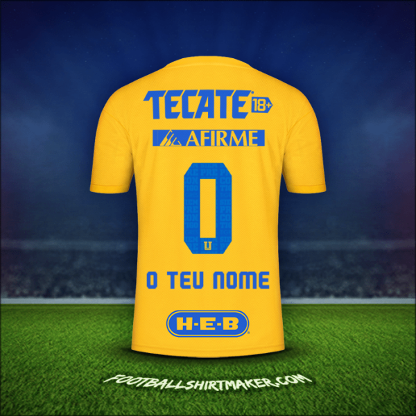 Camisola Tigres UANL 2022/2023 -  o teu nome - 0
