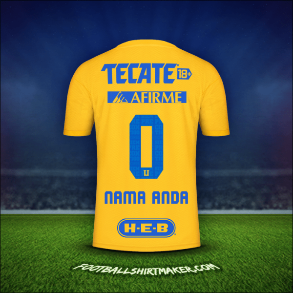 Jersey Tigres UANL 2022/2023 -  nama anda - 0