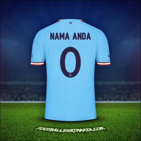 Jersey Manchester City Cup 2022/2023 -  nama anda - 0
