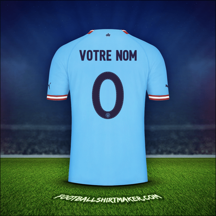 Maillot Manchester City Cup 2022/2023 -  votre nom - 0
