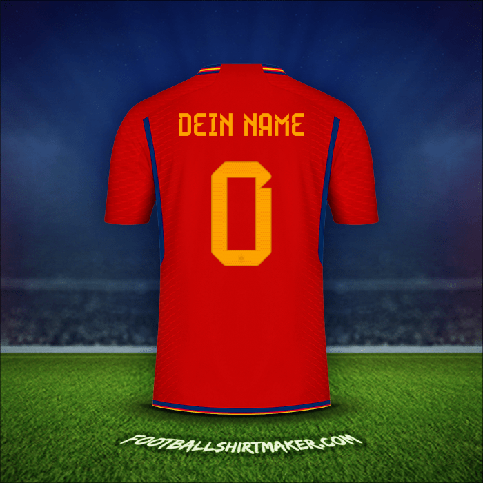 Trikot Spanien 2022 -  dein name - 0