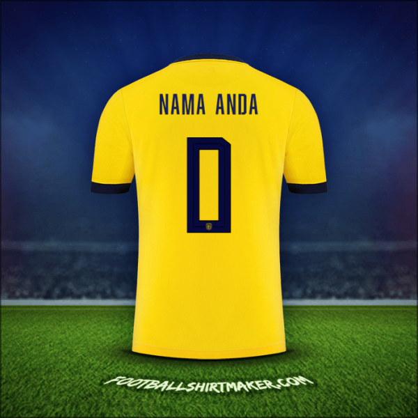 Jersey Ekuador 2022 -  nama anda - 0