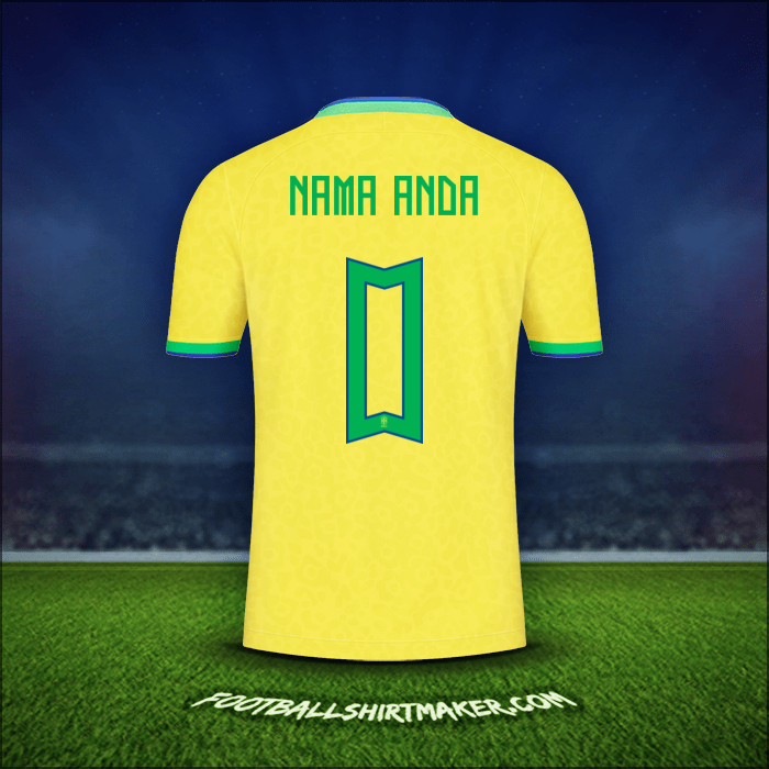Jersey Brasil 2022 -  nama anda - 0