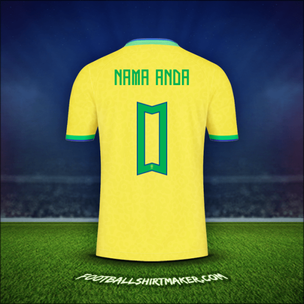 Jersey Brasil 2022 -  nama anda - 0