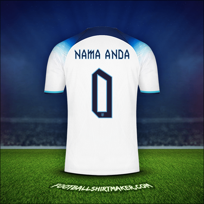 Jersey Inggris 2022 -  nama anda - 0