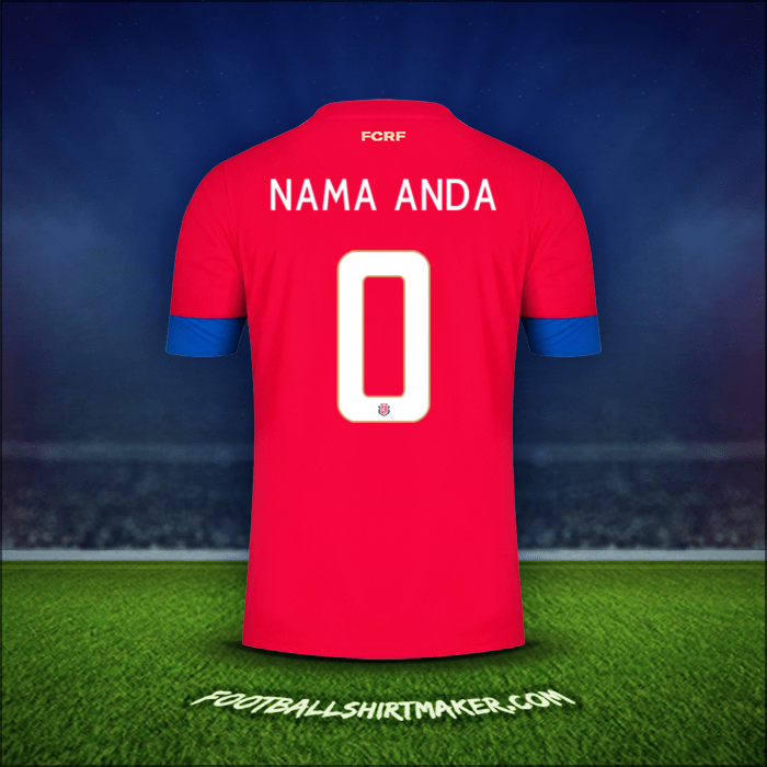Jersey Kosta Rika 2022 -  nama anda - 0