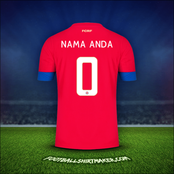 Jersey Kosta Rika 2022 -  nama anda - 0