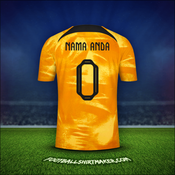 Jersey Belanda 2022 -  nama anda - 0