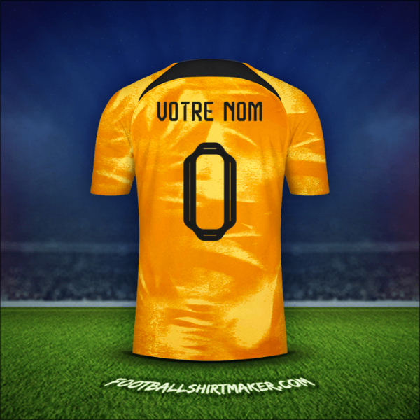 Maillot Pays-Bas 2022 -  votre nom - 0