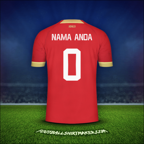Jersey Serbia 2022 -  nama anda - 0