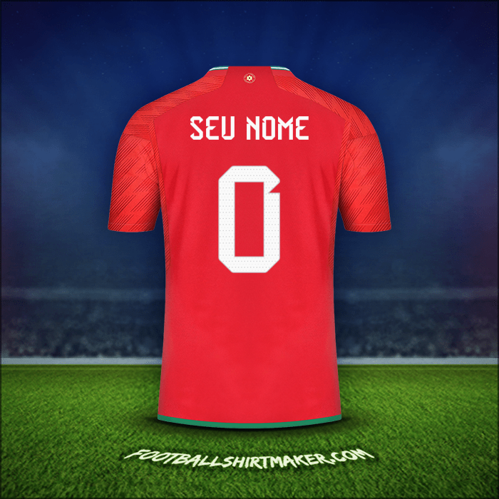 Camisa País de Gales 2022 -  seu nome - 0