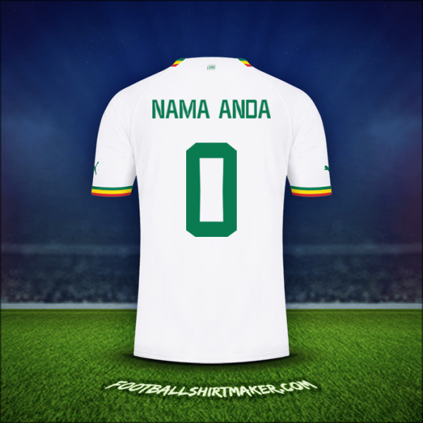 Jersey Senegal 2022 -  nama anda - 0