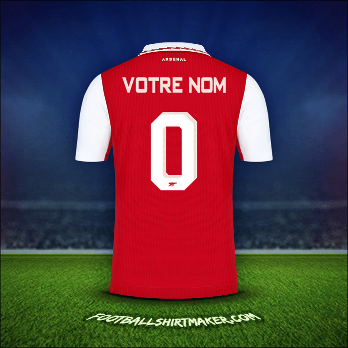 Maillot Arsenal Cup 2022/2023 -  votre nom - 0