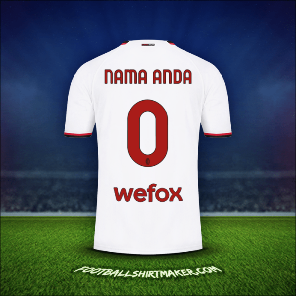 Jersey AC Milan 2022/2023 Alternatif -  nama anda - 0