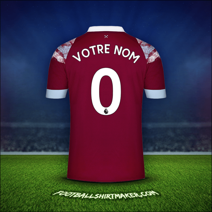 Maillot West Ham United FC 2022/2023 -  votre nom - 0